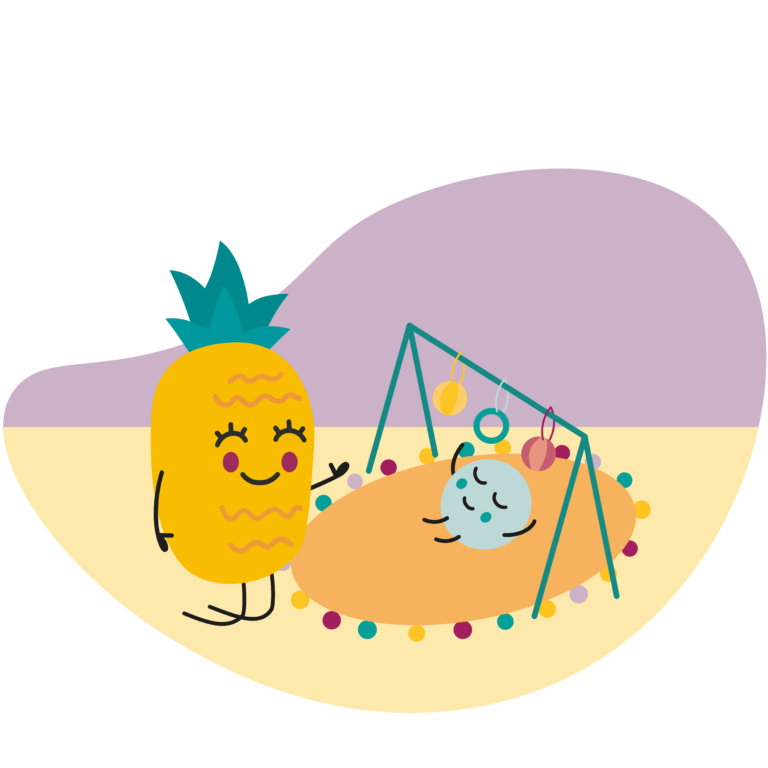 enfant pois qui joue au sol